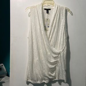 Kenneth Cole white sheer top NWT